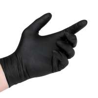 Disposable Gloves BLACK Nitrile MEDIUM Powder Free 100pk